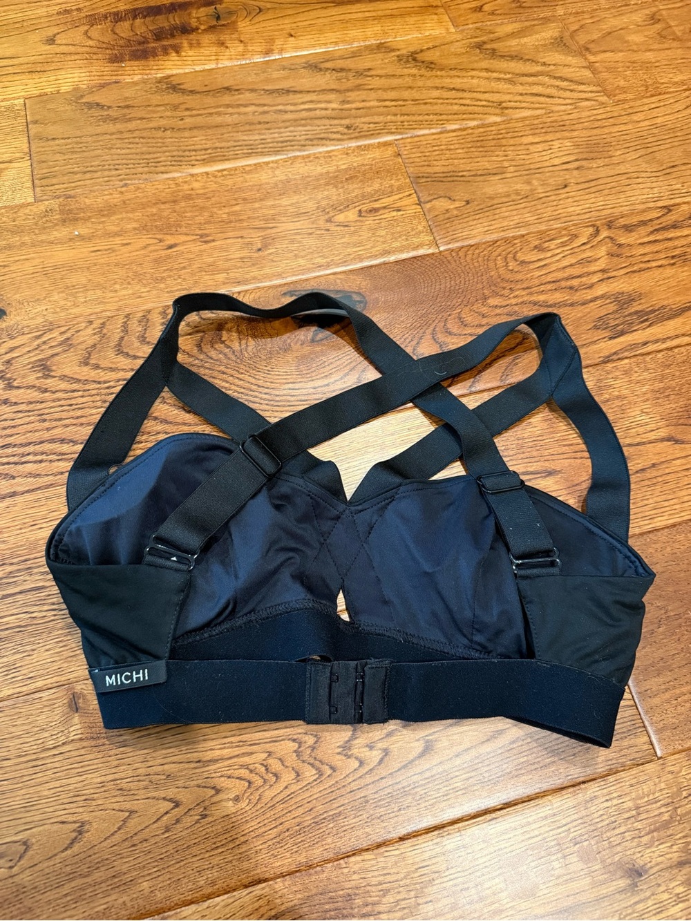 MICHI Black Strappy Sports Bra, Size L - Picture 2 of 3